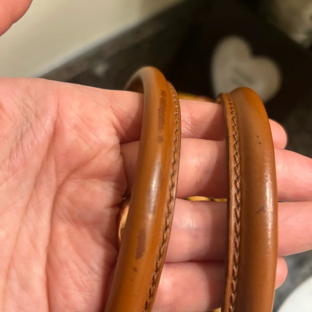 MCM Cognac Visetos Satchel with Gold Hardware and Brown Handles - Picture 14 of 15